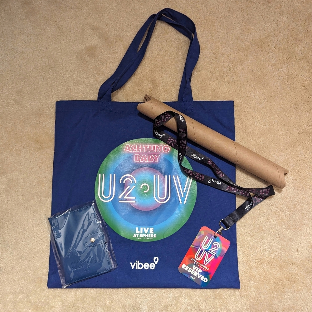 New U2 Vibee The Sphere Las Vegas VIP bundle tote poster lanyard passport holder